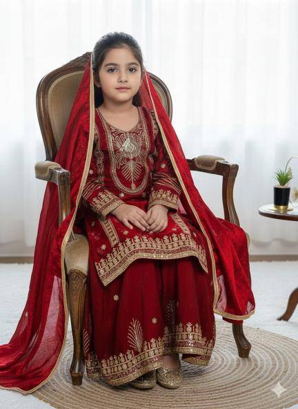 Trending New Ramzan Eid Special Silk Red Wholesale kids clothing distributors